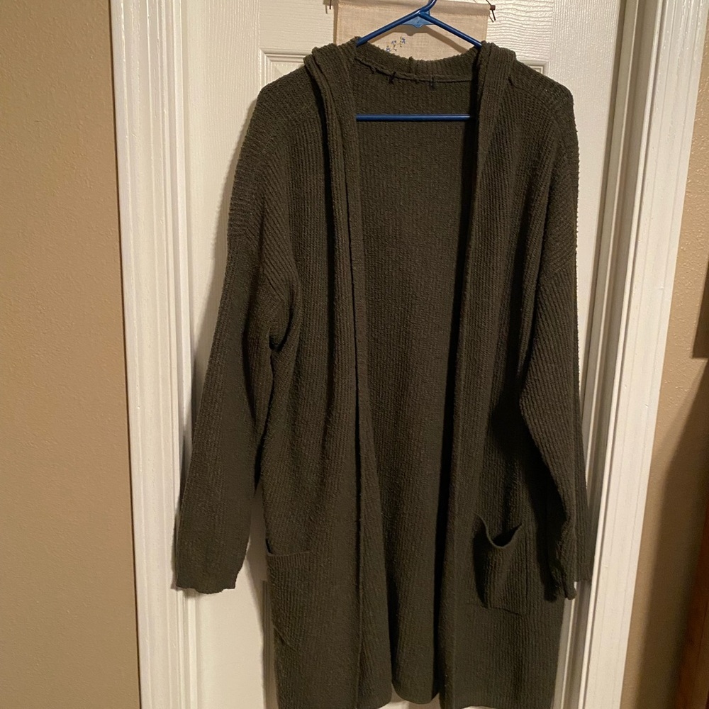 Olive Green Knit Cardigan